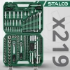 Stalco zestaw kluczy nasadowych i płasko oczkowych, 219 elementów S-54005