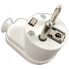 Wtyczka kątowa 2p+Z 16A 250V biała