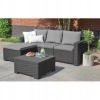 KETER CALIFORNIA LONGUE SOFA 3 OSOBOWA STOLIK + PODNÓŻEK MEBLE OGRODOWE
