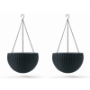 KETER RATTAN HANGING 35CM DONICZKA WISZĄCA GRAFIT DONICA ALA RATAN — zestaw 2 szt.