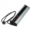 SCHMITH PRZEDŁUŻACZ ALU 6 GNIAZD 1,5M USB 3X1,5MM