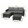 KETER CALIFORNIA LONGUE SOFA 3 OSOBOWA STOLIK + PODNÓŻEK MEBLE OGRODOWE