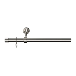 Karnisz pojedynczy Goodhome Athens 19 mm 160 cm zaślepka szary