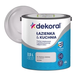 Farba lateksowa Dekoral Łazienka i Kuchnia stylowy stalowy 2,5 l Farba lateksowa Dekoral Łazienka i Kuchnia stylowy stalowy 2,5 l