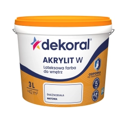 Farba Dekoral Akrylit W Śnieżnobiały 3 l