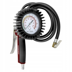 Meec Tools pistolet do pompowania z manometrem 0-10 bar