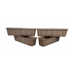 Skrzynka balkonowa 79 x 17 cm tworzywo sztuczne doniczka — zestaw 4 szt. Skrzynka balkonowa 79 x 17 cm tworzywo sztuczne doniczka — zestaw 4 szt.