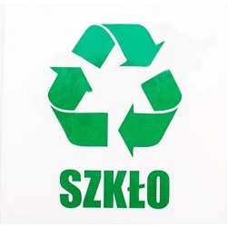 NAKLEJKA NA POJEMNIK DO SEGREGACJI ŚMIECI SZKŁO