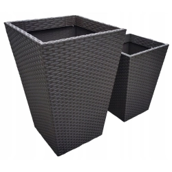 KETER DONICZKA RATTAN DONICA BRĄZ S23L+ M55L RATAN — zestaw 2 produktów