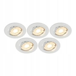 OCZKO SUFITOWE LAMPA LED UCHYLNA 230V GU10 IP20 BIAŁE 5SZT HALOGENY OCZKA
