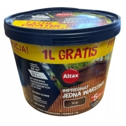 Impregnat do drewna Altax Jedna Warstwa brąz 10l Impregnat do drewna Altax Jedna Warstwa brąz 10l