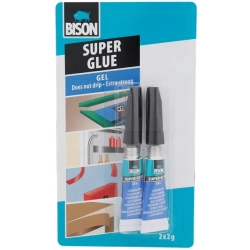 Klej błyskawiczny żel żelowy 2 x 2 g Bison super glue gel — zestaw 2 szt.