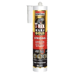 Klej montażowy uniwersalny Soudal T-REX GOLD STRONG 290 ml hybrydowy biały Klej montażowy uniwersalny Soudal T-REX GOLD STRONG 290 ml hybrydowy biały