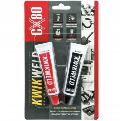 CX80 Kwik Weld klej epoksydowy dwuskładnikowy do metalu plastiku 2x27g CX80 Kwik Weld klej epoksydowy dwuskładnikowy do metalu plastiku 2x27g