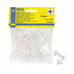 Krzyżyki dystansowe MEGA 100 szt. 2,5MM x 75 szt Krzyżyki dystansowe MEGA 100 szt. 2,5MM x 75 szt