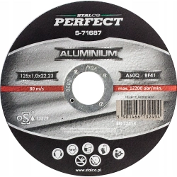 STALCO TARCZA DO CIĘCIA ALUMINIUM 125X1,0MM S-71657 ALU SZLIFIERKĘ KĄTOWĄ — zestaw 25 szt.