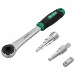 KLUCZE SZTORCOWE M,F + GRZECHOTKA ŚRUBUNKÓW + ADAPTER 1/2'' S-56268 STALCO