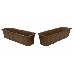 Skrzynka balkonowa 60 x 17 cm tworzywo sztuczne doniczka — zestaw 2 szt.