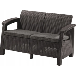 Sofa ogrodowa 2-osobowa KETER Corfu II Love Grafit