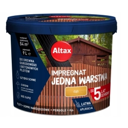 Impregnat Altax Jedna Warstwa DĄB 9 l do drewna i betonu Impregnat Altax Jedna Warstwa DĄB 9 l do drewna i betonu