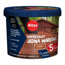 Impregnat Altax Jedna Warstwa kasztan 9 l do drewna i betonu Impregnat Altax Jedna Warstwa kasztan 9 l do drewna i betonu