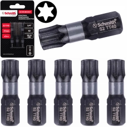 BIT UDAROWY TORX TT40 25mm KOŃCÓWKA MAGNETYCZNA BITY ZESTAW 5szt SCHMITH