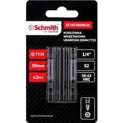 BIT UDAROWY TORX TT35 50mm KOŃCÓWKA MAGNETYCZNA BITY ZESTAW 2szt SCHMITH