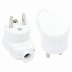 Wtyczka kątowa 2p+Z 16A 250V biała