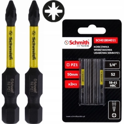 BIT UDAROWY PZ1 50mm KOŃCÓWKA MAGNETYCZNA POZIDRIV BITY ZESTAW 2szt SCHMITH BIT UDAROWY PZ1 50mm KOŃCÓWKA MAGNETYCZNA POZIDRIV BITY ZESTAW 2szt SCHMITH
