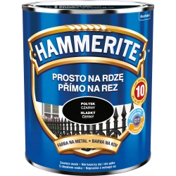 HAMMERITE PROSTO NA RDZĘ CZARNY POŁYSK 0,7L FARBA DO METALU HAMMERITE PROSTO NA RDZĘ CZARNY POŁYSK 0,7L FARBA DO METALU