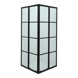 EKVIP Czarna kabina prysznicowa z drzwiami przesuwnymi 80x80x190 cm [021671]