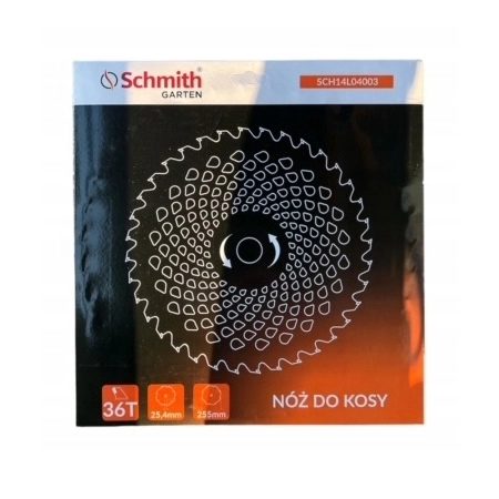 SCHMITH NÓŻ DO KOSY SPALINOWEJ 36 ZĘBÓW 255MM OTWÓR 25,4MM