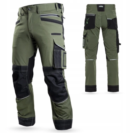 Spodnie robocze Stalco STRETCH LINE oliwkowe r.S
