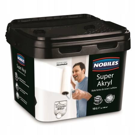 NOBILES SUPER AKRYL EMULSJA AKRYLOWA BIAŁA 10L MAT