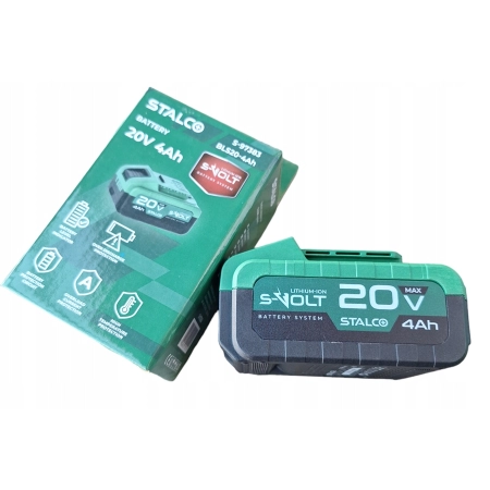 STALCO ŁADOWARKA AKUMULATORÓW BATERII + 2X AKUMULATOR 20 V 4 Ah S-VOLT — zestaw 3 produktów