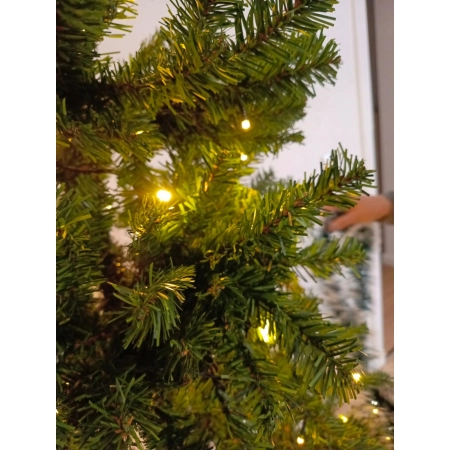 CHOINKA SZTUCZNA ŚWIĄTECZNA 2,10M Z LAMPKAMI LED