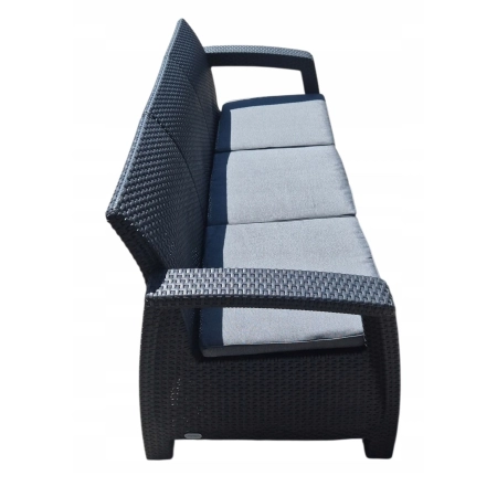 KETER CORFU SOFA 3 OSOBOWA LOVE SEAT ANTRACYT ŁAWKA