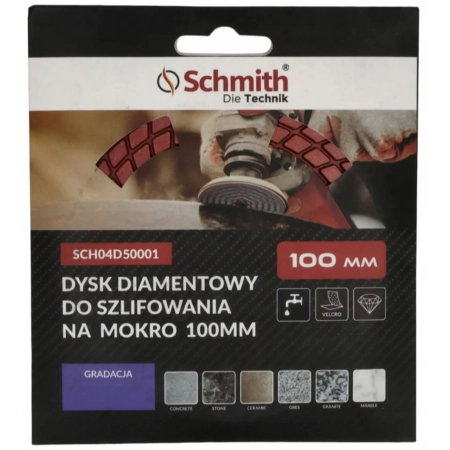 TARCZA DIAMENTOWA POLERSKA DYSK DO SZLIFOWANIA NA MOKRO 100mm #400 SCHMITH
