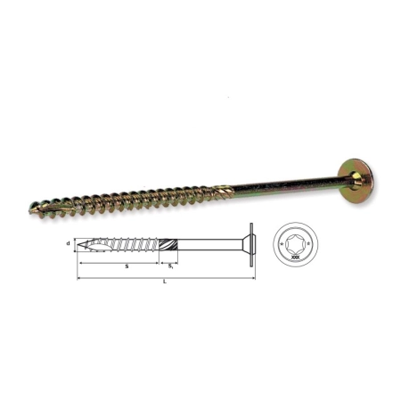 WKRĘTY WKRĘT DO WIĘŹBY DACHOWEJ 6 x 100mm 100szt CIESIELSKI