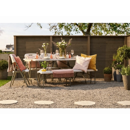 ŁAWA SKŁADANA SIEDZISKO ŁAWKA OGRODOWA 183x43x28cm STAL HDPE