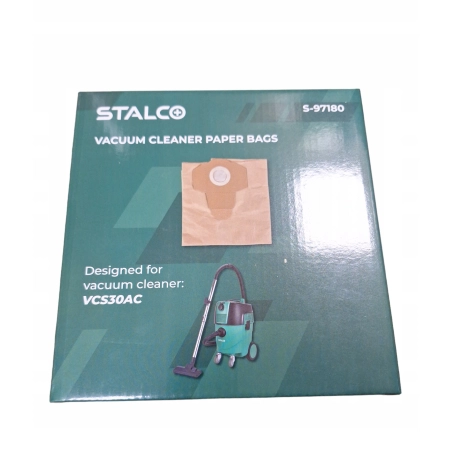 STALCO WORKI DO ODKURZACZA VCS30AC S-97182 PAPIEROWE 5 SZT + 1 SZT WOREK WŁ — zestaw 2 produktów