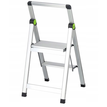 DRABINA DRABINKA DOMOWA SKŁADANA MINI SLIM 2 STOPNIE + UCHWYT 150 KG STALCO