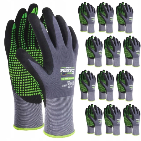 STALCO RĘKAWICE NYLONOWE NITRILE FLEX DOTS 11