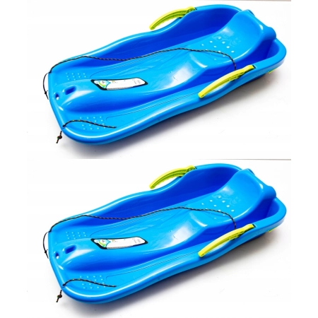 SANKI z Oparciem i Hamulcami Plastikowe Ślizg Na Śnieg Bobslej RACE zestaw — zestaw 2 szt.