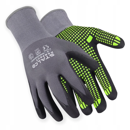 STALCO RĘKAWICE NYLONOWE NITRILE FLEX DOTS 11