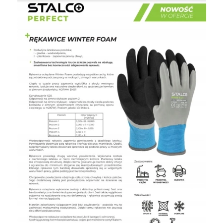 Rękawice Stalco WINTER FOAM rozmiar 8-M 1 1para
