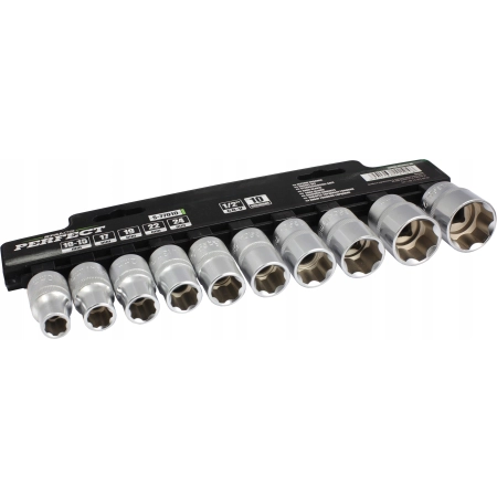 STALCO PERFECT ZESTAW NASADEK 1/2” 10 ELEMENT CrV 10-24MM