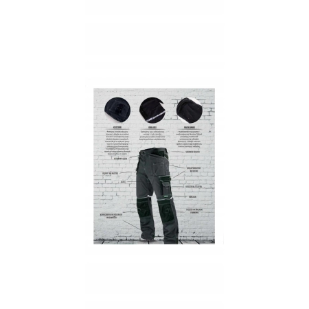Spodnie ogrodniczki Stalco ALLROUND LINE szaro-czarne r. XXL S-44451