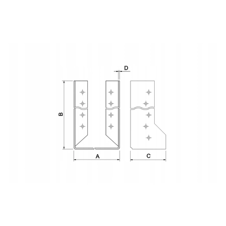 WKRĘTMET WIESZAK BELKI WEWNĘTRZNY 80X120X60MM WBW-02 1SZT,
