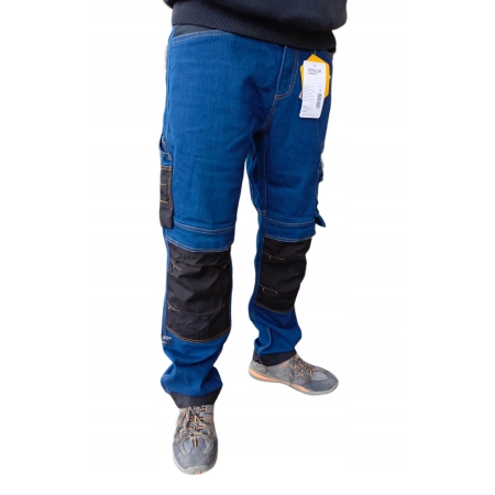STALCO SPODNIE ROBOCZE DO PASA JEANS JEANSY CORDURA 3M ZAMEK YKK ROZ. XL V2